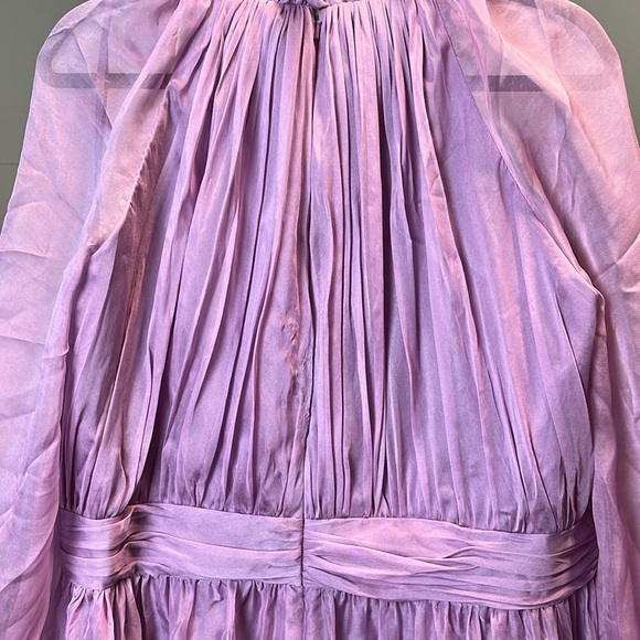 Mac Duggal 68225 Light Purple Chiffon Ruched Illusion Raglan Sleeve Ruffle Gown - Picture 9 of 14